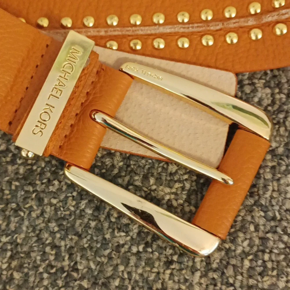 Michael Kors tan gold studded women's belt size L